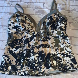 NEW FREYA rum jungle camo print swim top 34E